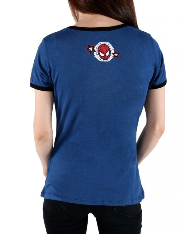 Tokidoki Spider Gwen Ringer Junior T-Shirt - clothing by TeeHivey.com (Image 2)