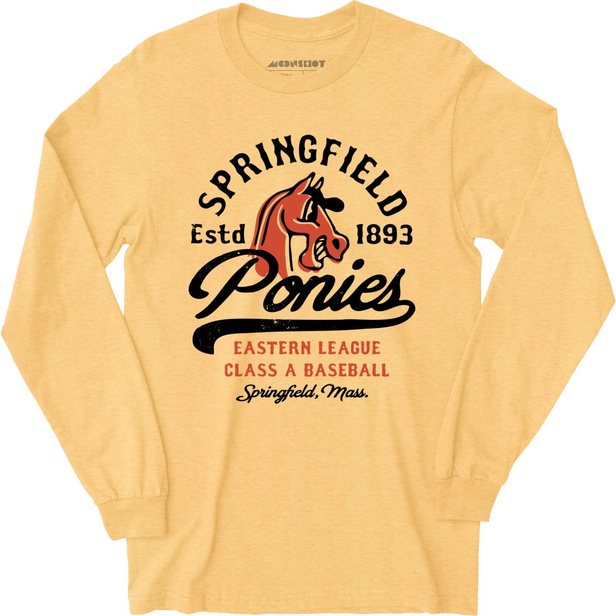 Springfield Ponies - Massachusetts - Vintage Defunct Baseball Teams - Long Sleeve T-Shirt