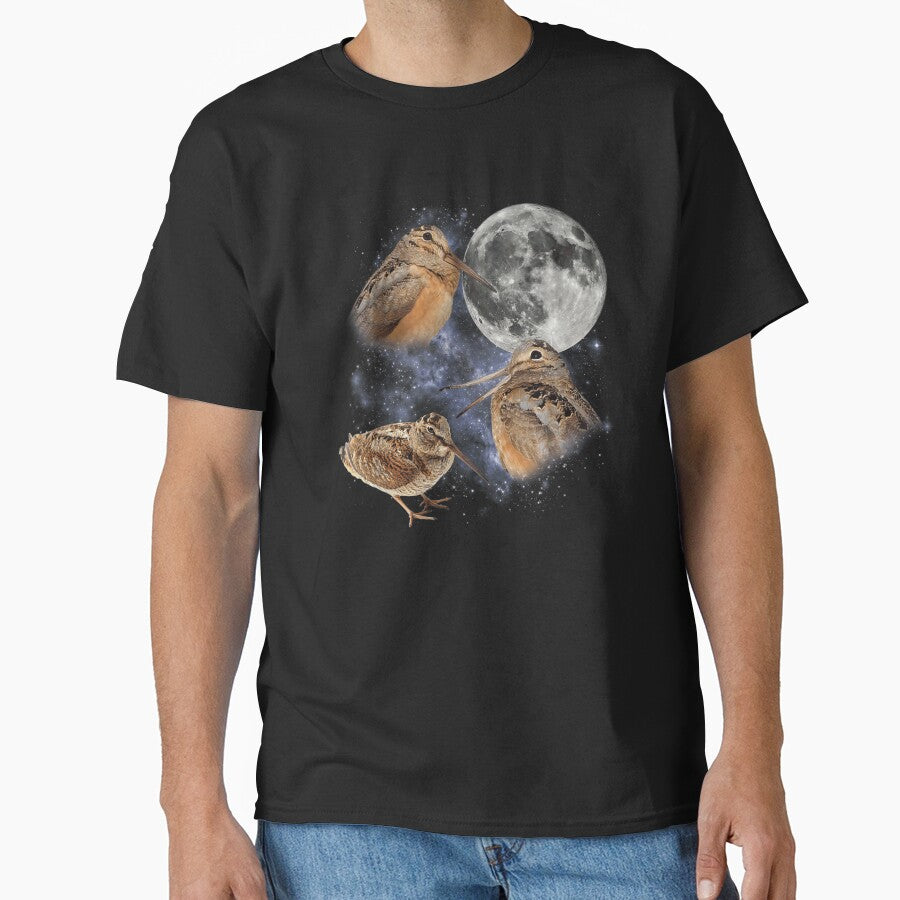 American Woodcock Bird In Space Galaxy Moon Timberdoodle Wildlife Nature Art by Chaya Reid
