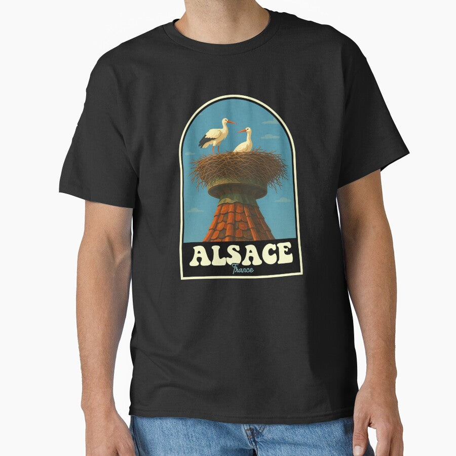 Alsace France Storks Vintage Travel Design by JackCurtis1991