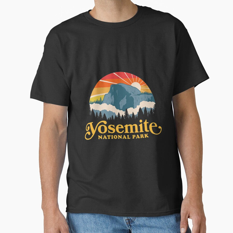 Yosemite National Park Retro Nature Hiking Tshirt by JamesCarlson9