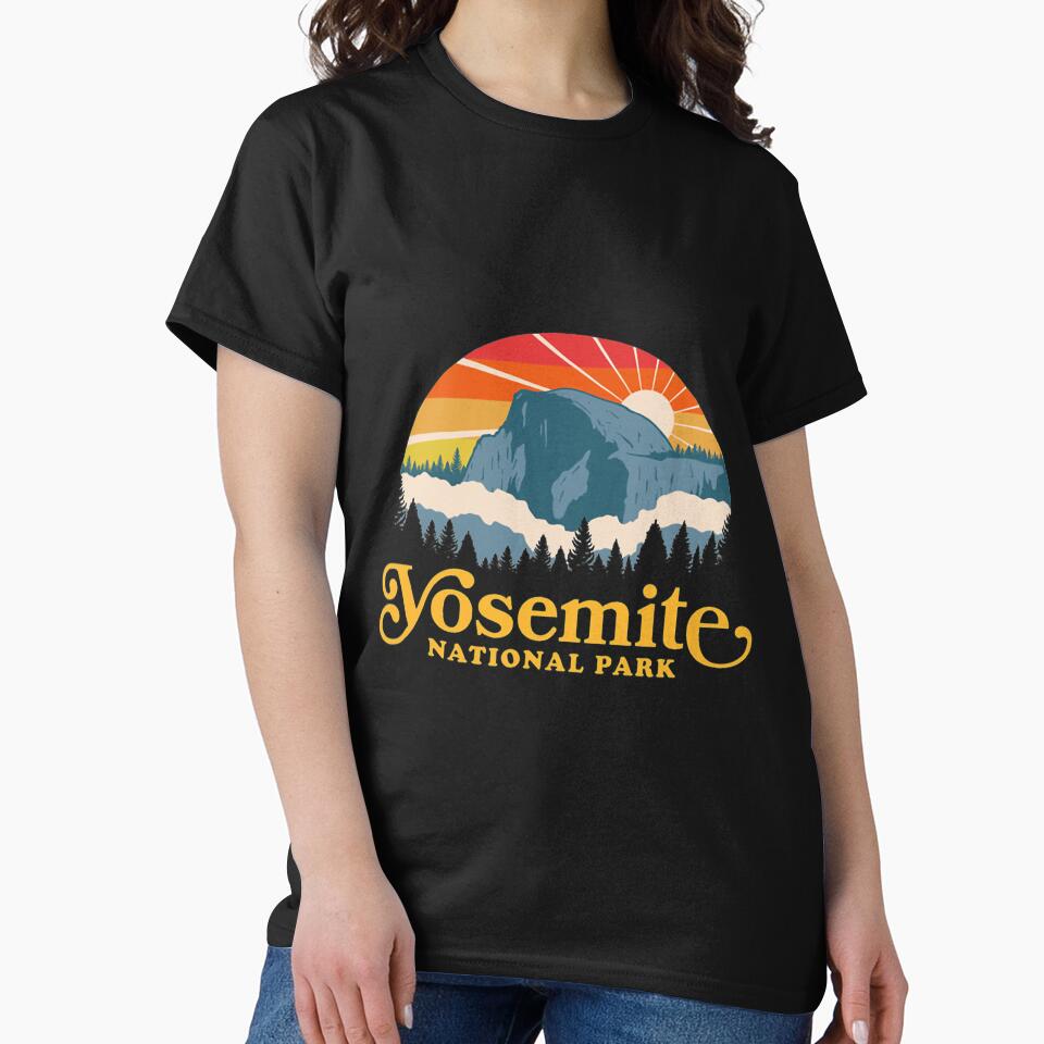Yosemite National Park Retro Nature Hiking Tshirt by JamesCarlson9