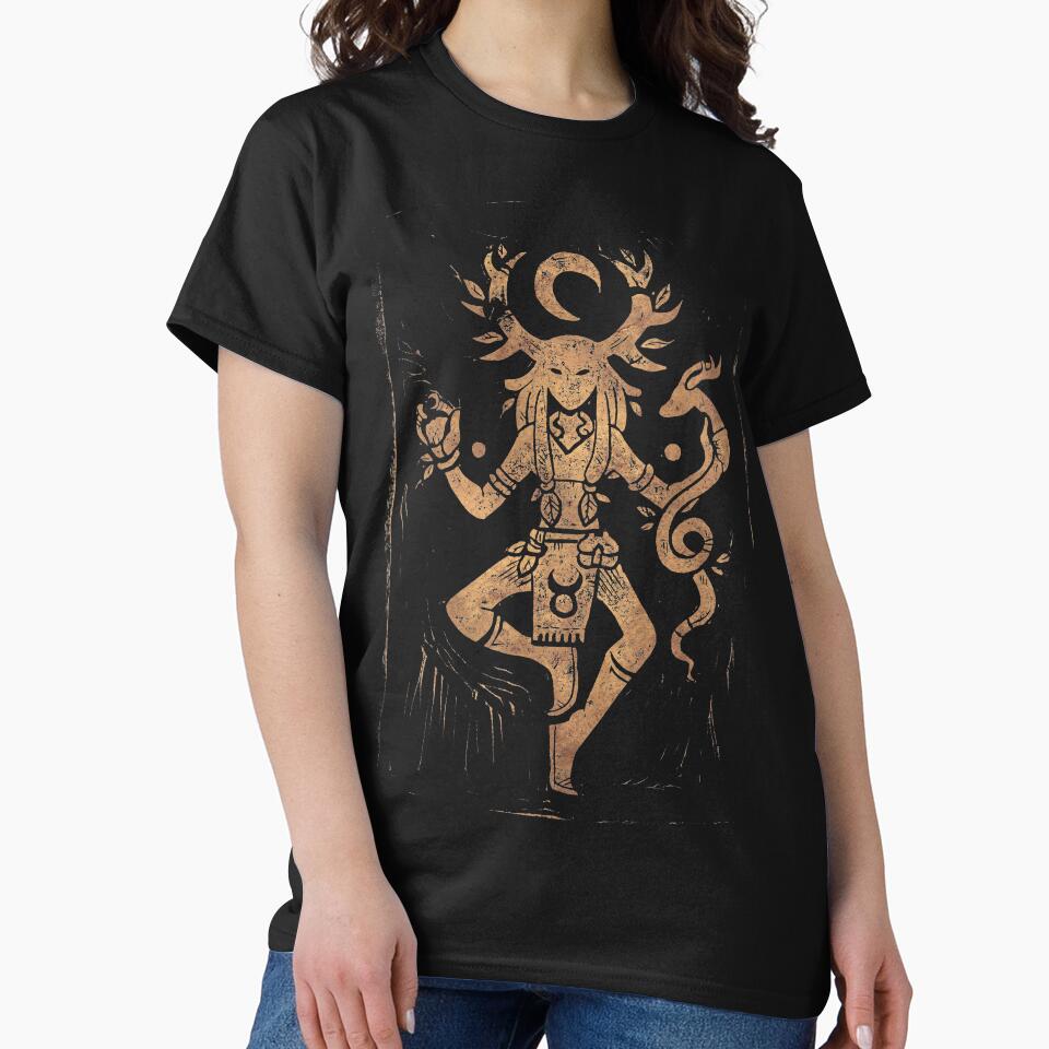 ART BY BLUE Cernunnos Linocut - Gold by Bleuts