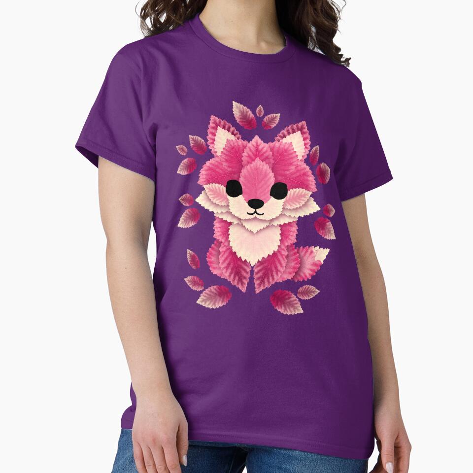 Pink fox of leaves by NemiMakeit