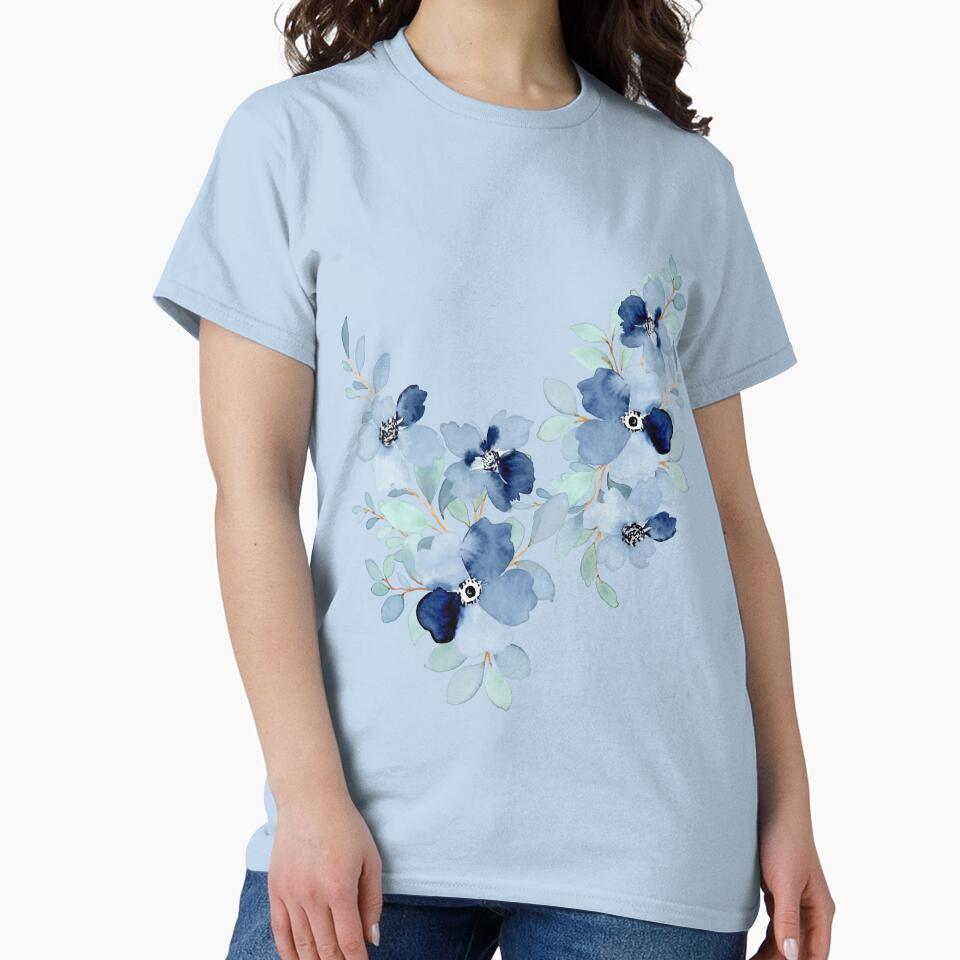 watercolour blue flowers by the snowghost