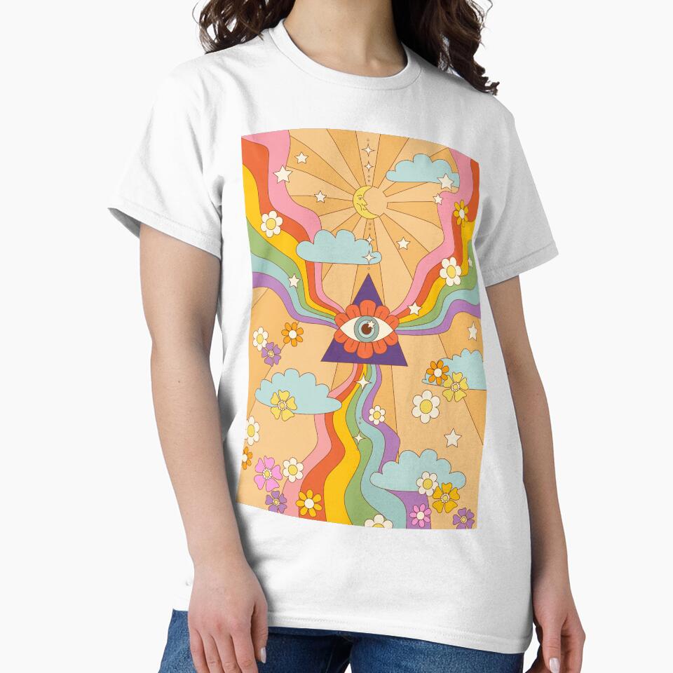 retro hippie boho rainbow print by MartaOlgaKlara