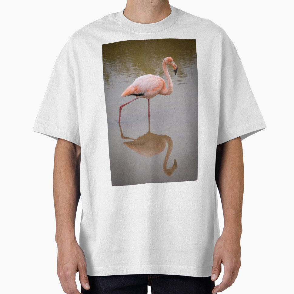 Pink Flamingo Reflection Wildlife Photography Galapagos Nature Print by WildFrameNature