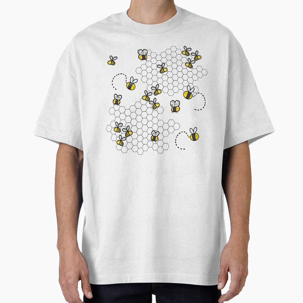 Cute bees flying around Honeycomb by Mars Babe