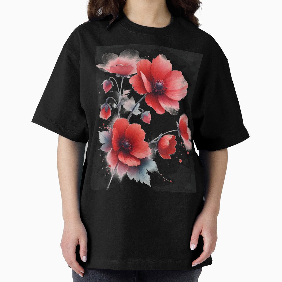 Red Poppies Flowers watercolor by Monika Howarth