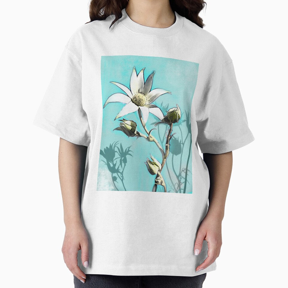 Flannel flowers with Aqua background by franlynch