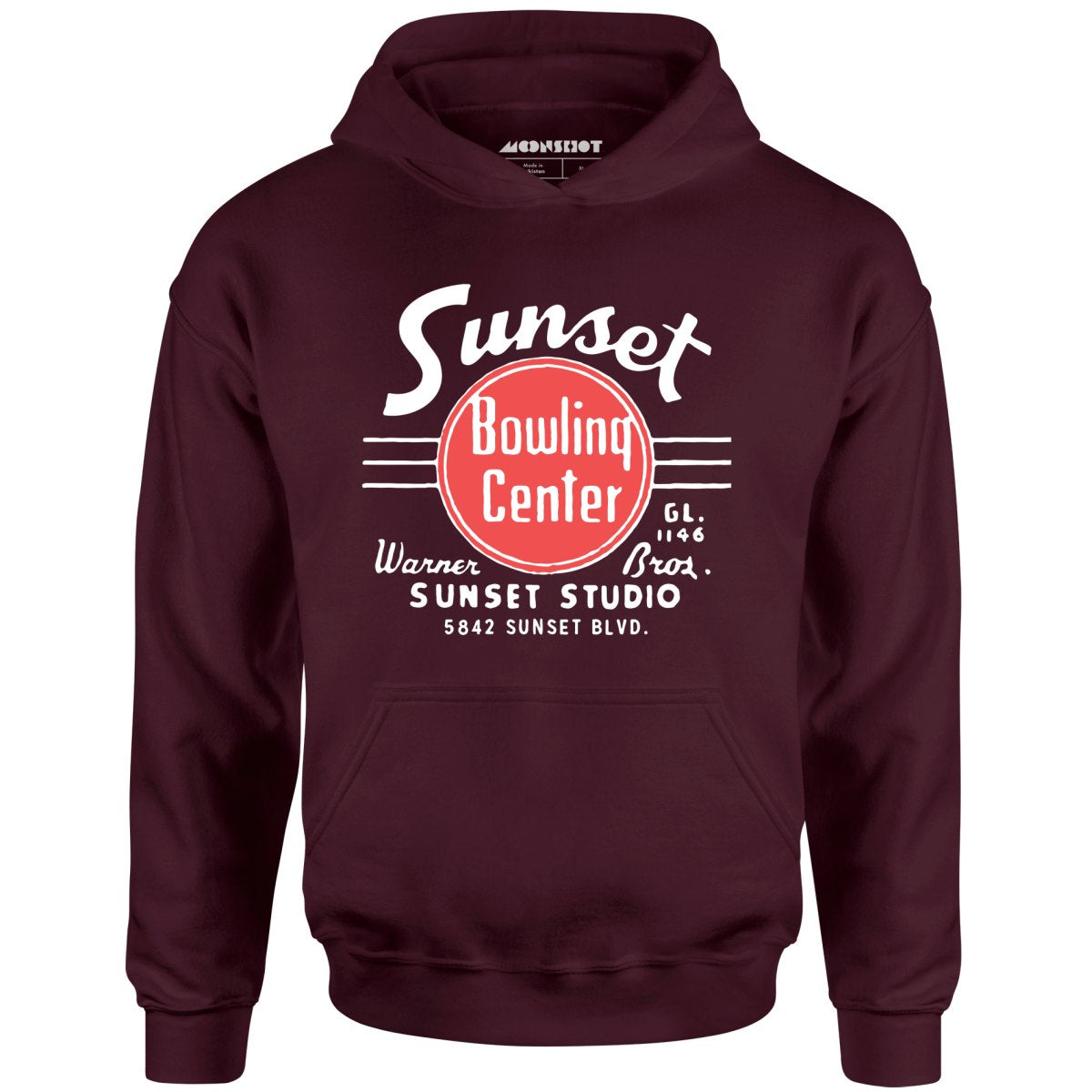 Sunset Bowling Center v2 - Hollywood, CA - Vintage Bowling Alley - Unisex Hoodie