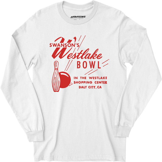 Swanson's Westlake Bowl - Daly City, CA - Vintage Bowling Alley - Long Sleeve T-Shirt