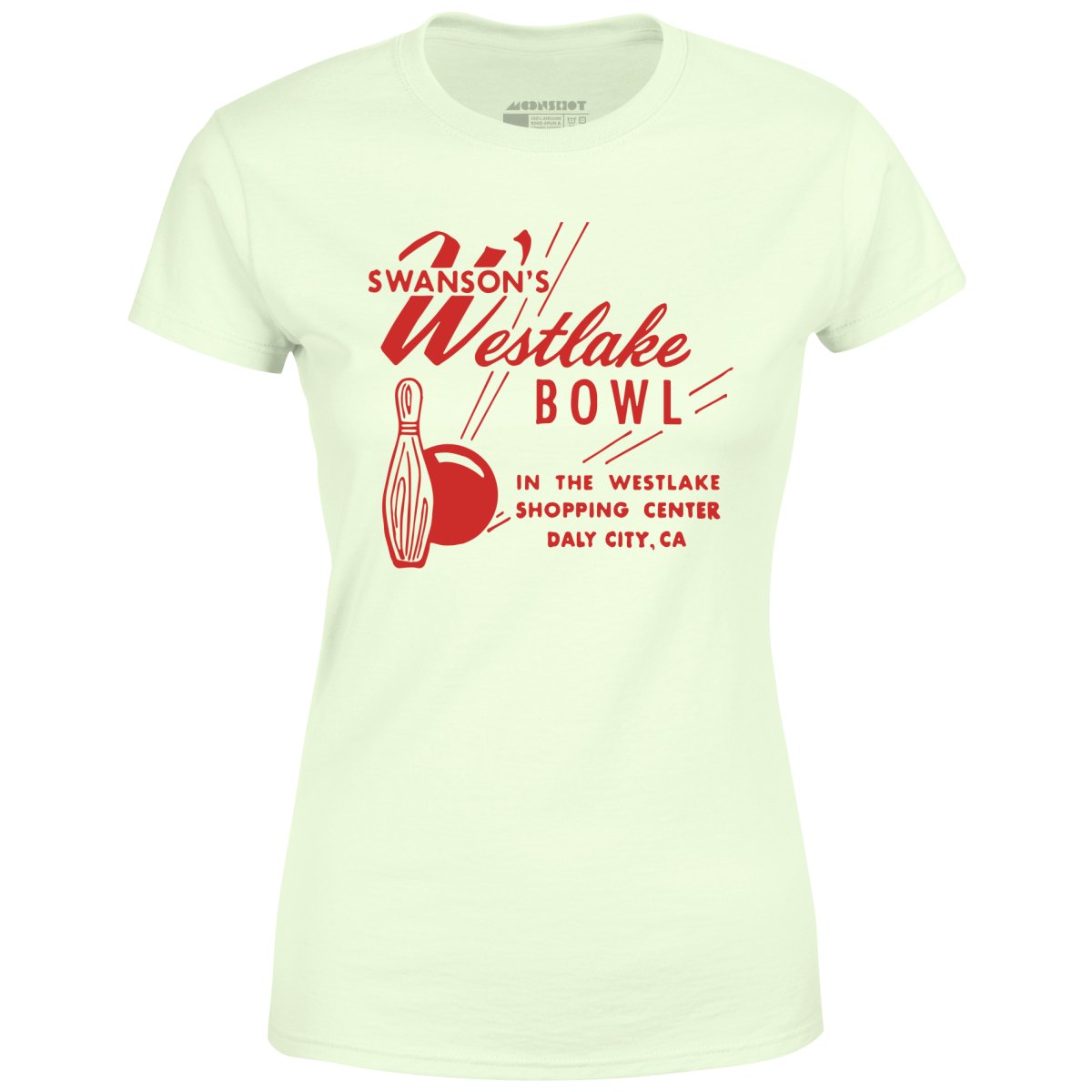Swanson's Westlake Bowl - Daly City, CA - Vintage Bowling Alley - Women's T-Shirt