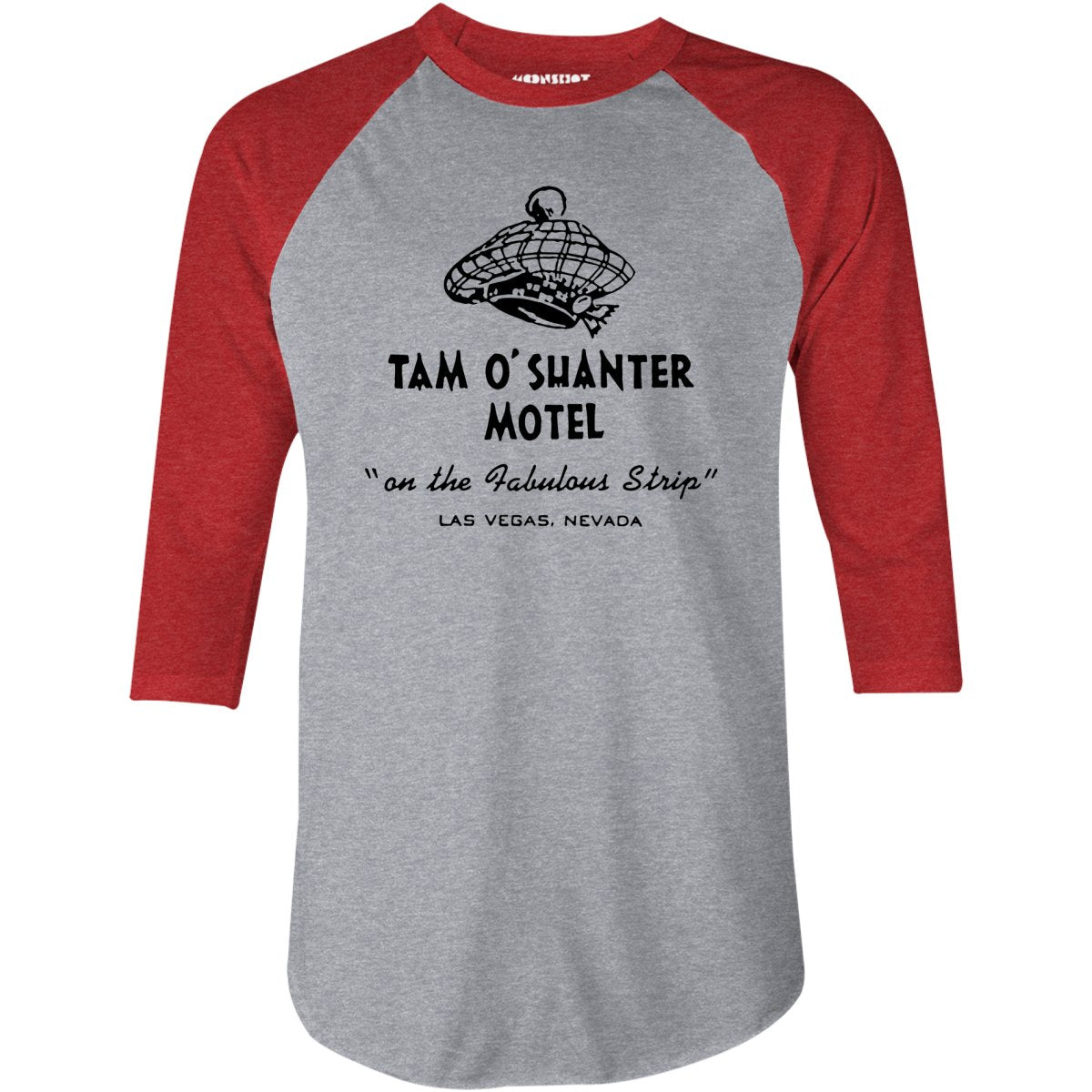 Tam O'Shanter Motel - Vintage Las Vegas - 3/4 Sleeve Raglan T-Shirt