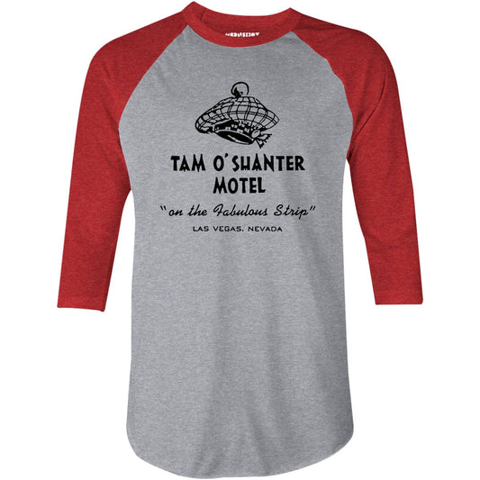 Tam O'Shanter Motel - Vintage Las Vegas - 3/4 Sleeve Raglan T-Shirt