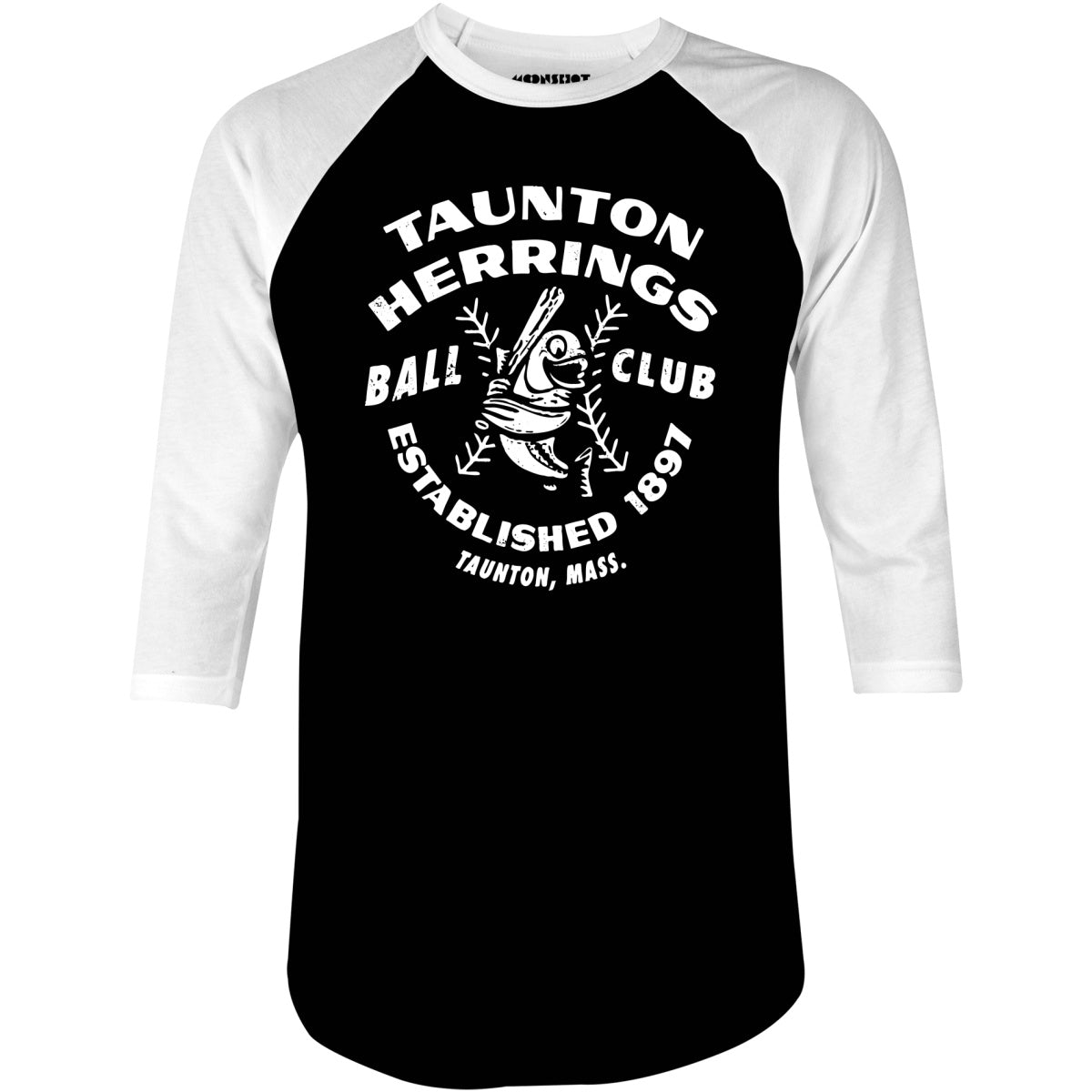 Taunton Herrings - Massachusetts - Vintage Defunct Baseball Teams - 3/4 Sleeve Raglan T-Shirt
