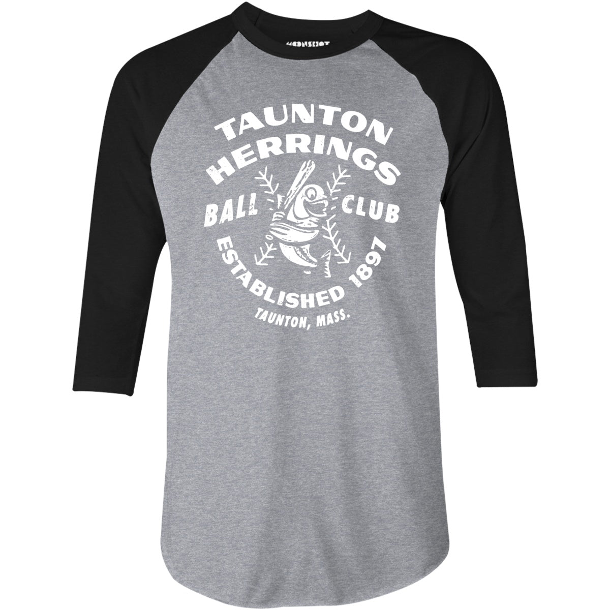 Taunton Herrings - Massachusetts - Vintage Defunct Baseball Teams - 3/4 Sleeve Raglan T-Shirt