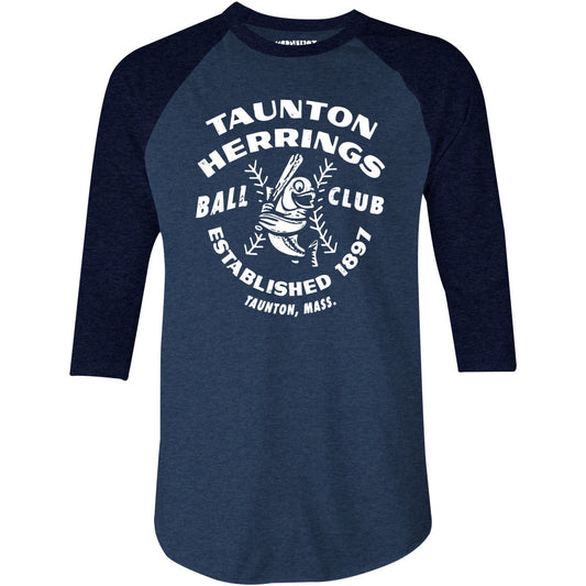 Taunton Herrings - Massachusetts - Vintage Defunct Baseball Teams - 3/4 Sleeve Raglan T-Shirt