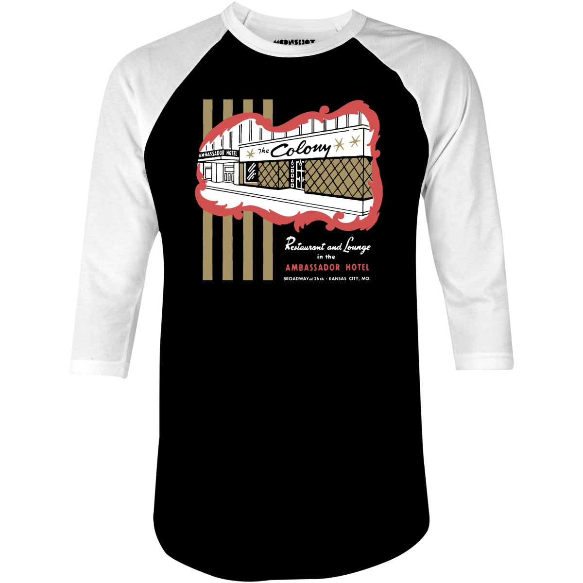 The Colony - Kansas City, MO - Vintage Restaurant - 3/4 Sleeve Raglan T-Shirt