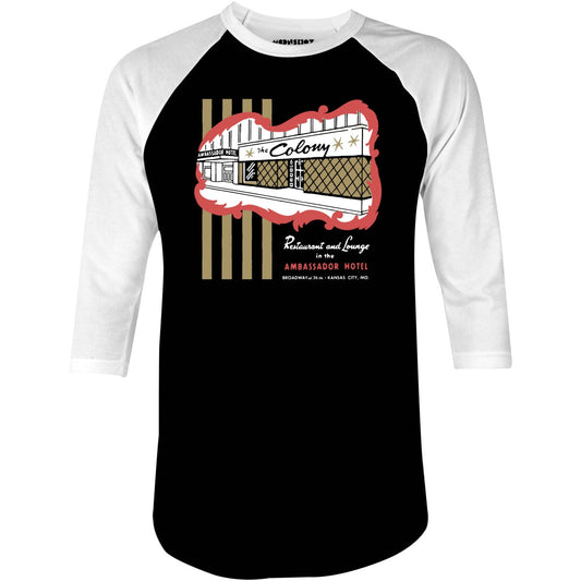 The Colony - Kansas City, MO - Vintage Restaurant - 3/4 Sleeve Raglan T-Shirt