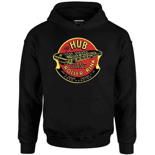 The Hub Roller Rink - Chicago, Illinois - Vintage Roller Rink - Unisex Hoodie
