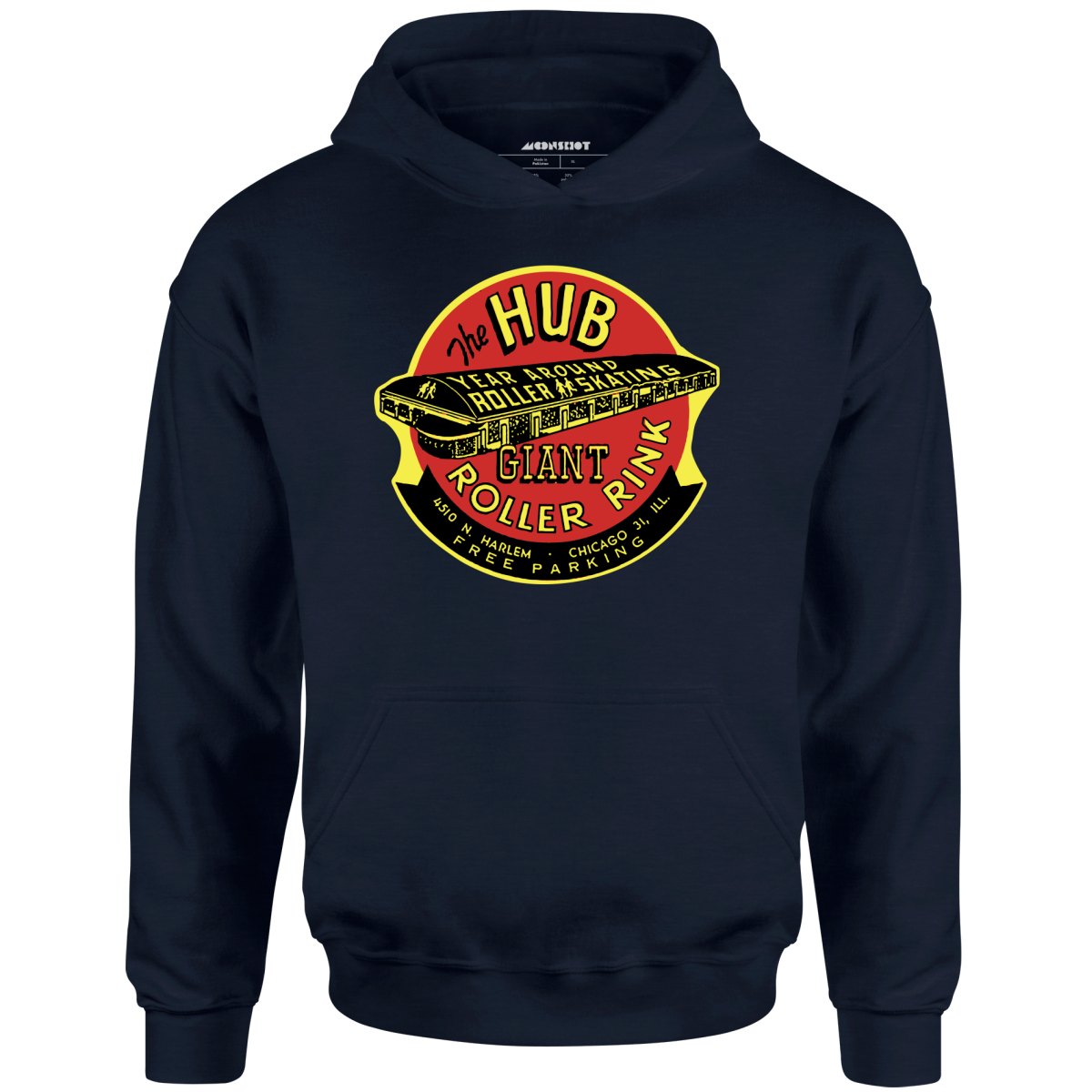 The Hub Roller Rink - Chicago, Illinois - Vintage Roller Rink - Unisex Hoodie