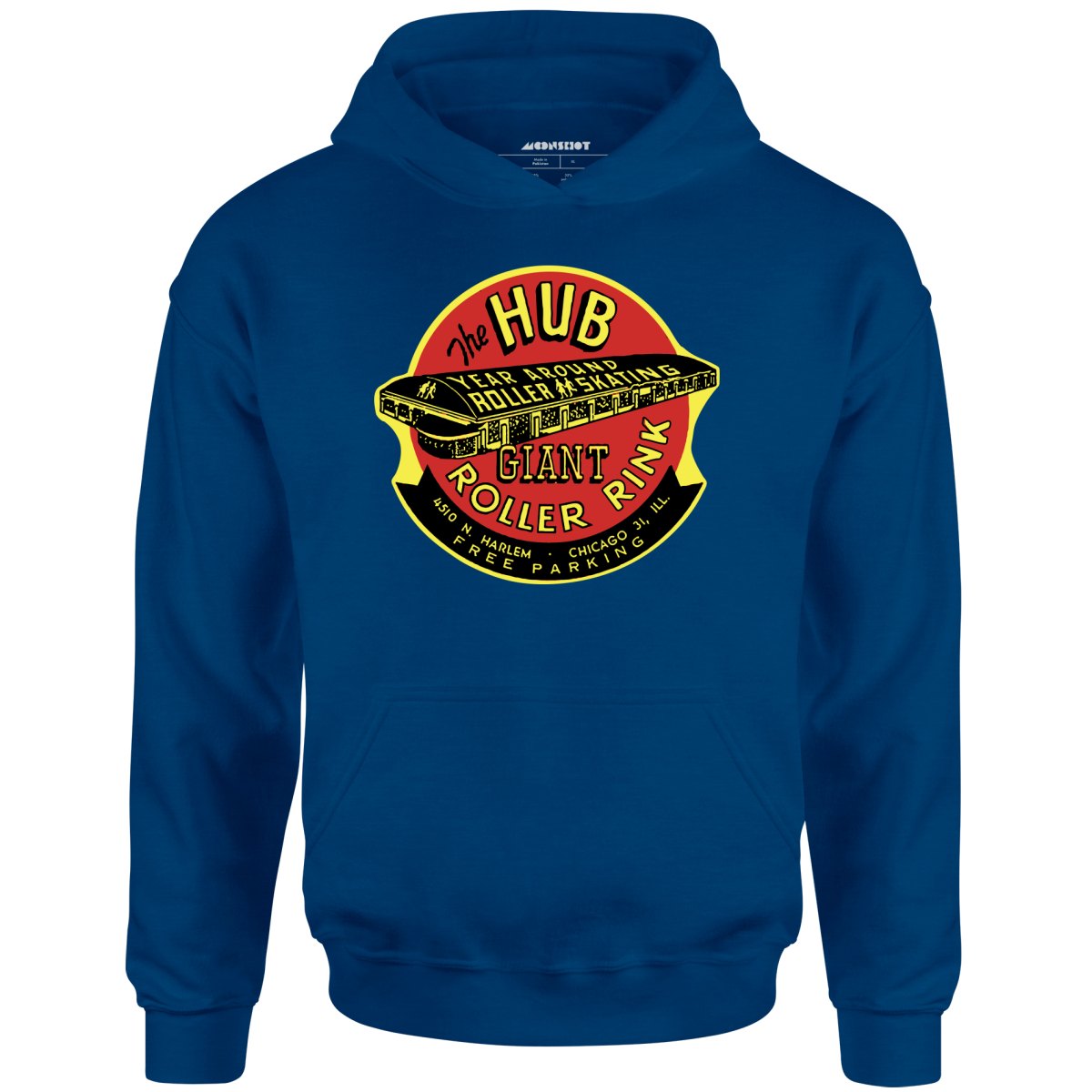 The Hub Roller Rink - Chicago, Illinois - Vintage Roller Rink - Unisex Hoodie
