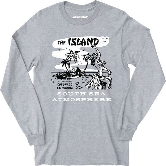 The Island Cafe v2 - Coronado, CA - Vintage Tiki Bar - Long Sleeve T-Shirt