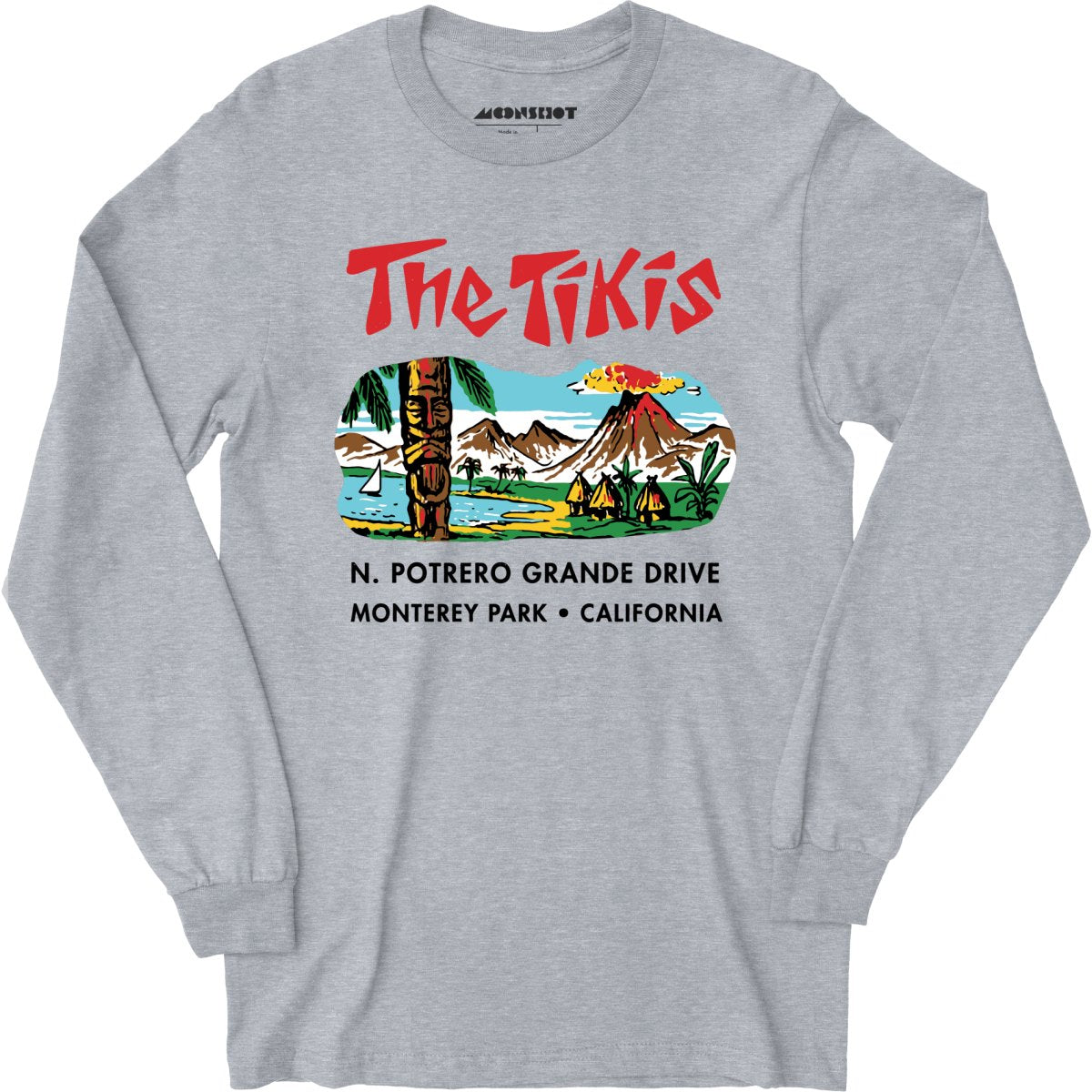 The Tikis - Monterey Park CA - Vintage Tiki Bar - Long Sleeve T-Shirt