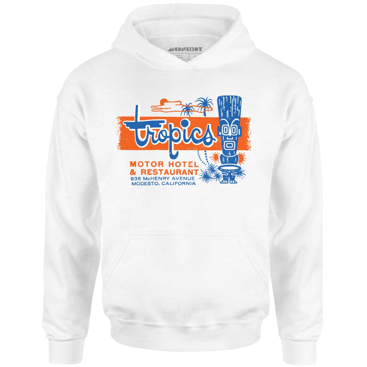 The Tropics - Modesto, CA - Vintage Tiki Bar - Unisex Hoodie