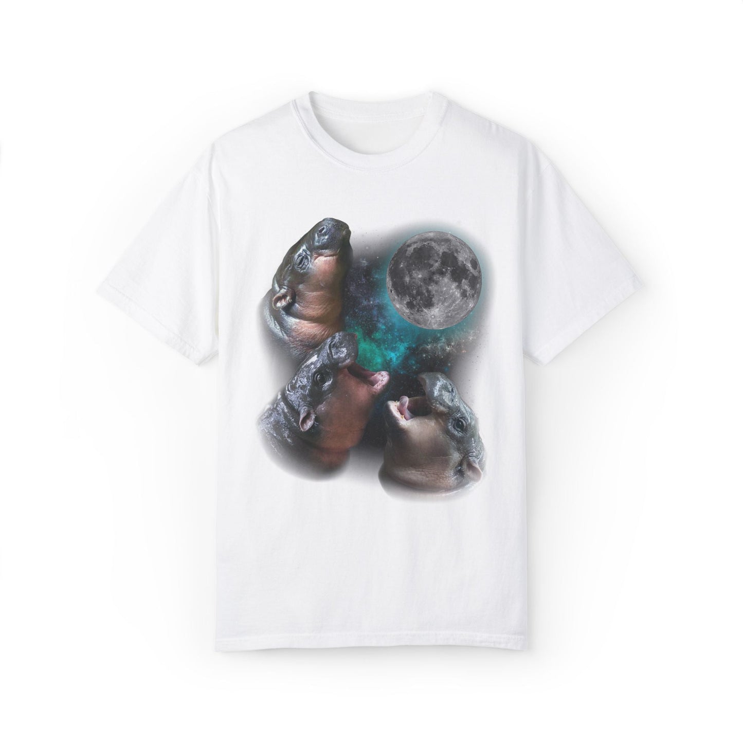 Three Moo Deng Howling At Moon Vintage T-shirt.