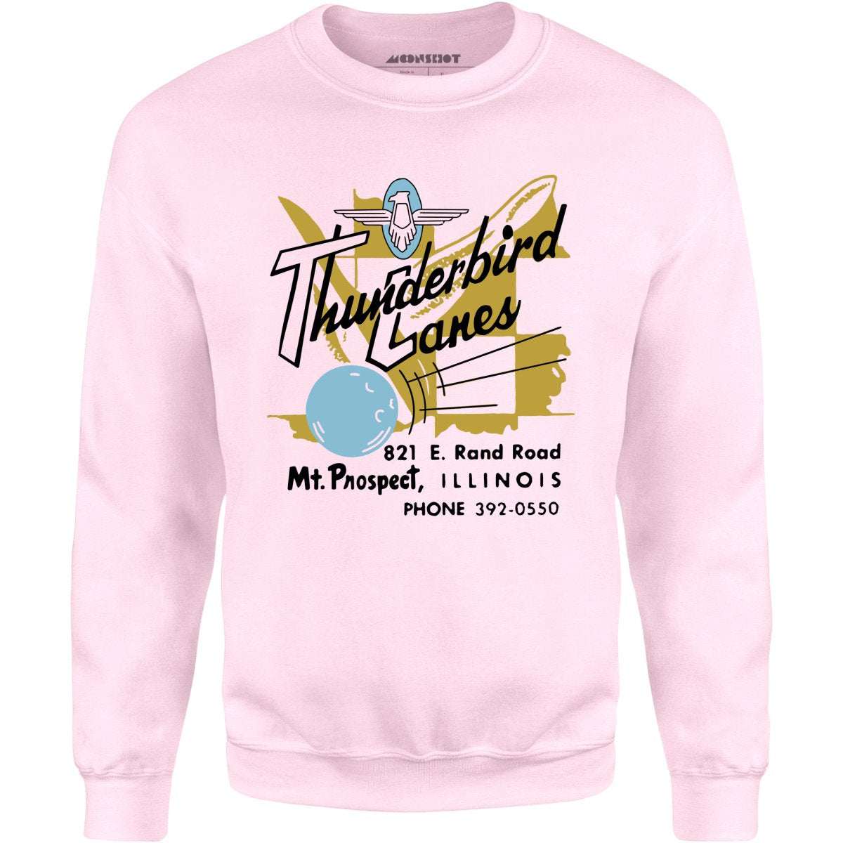 Thunderbird Lanes - Mt. Prospect, IL - Vintage Bowling Alley - Unisex Sweatshirt