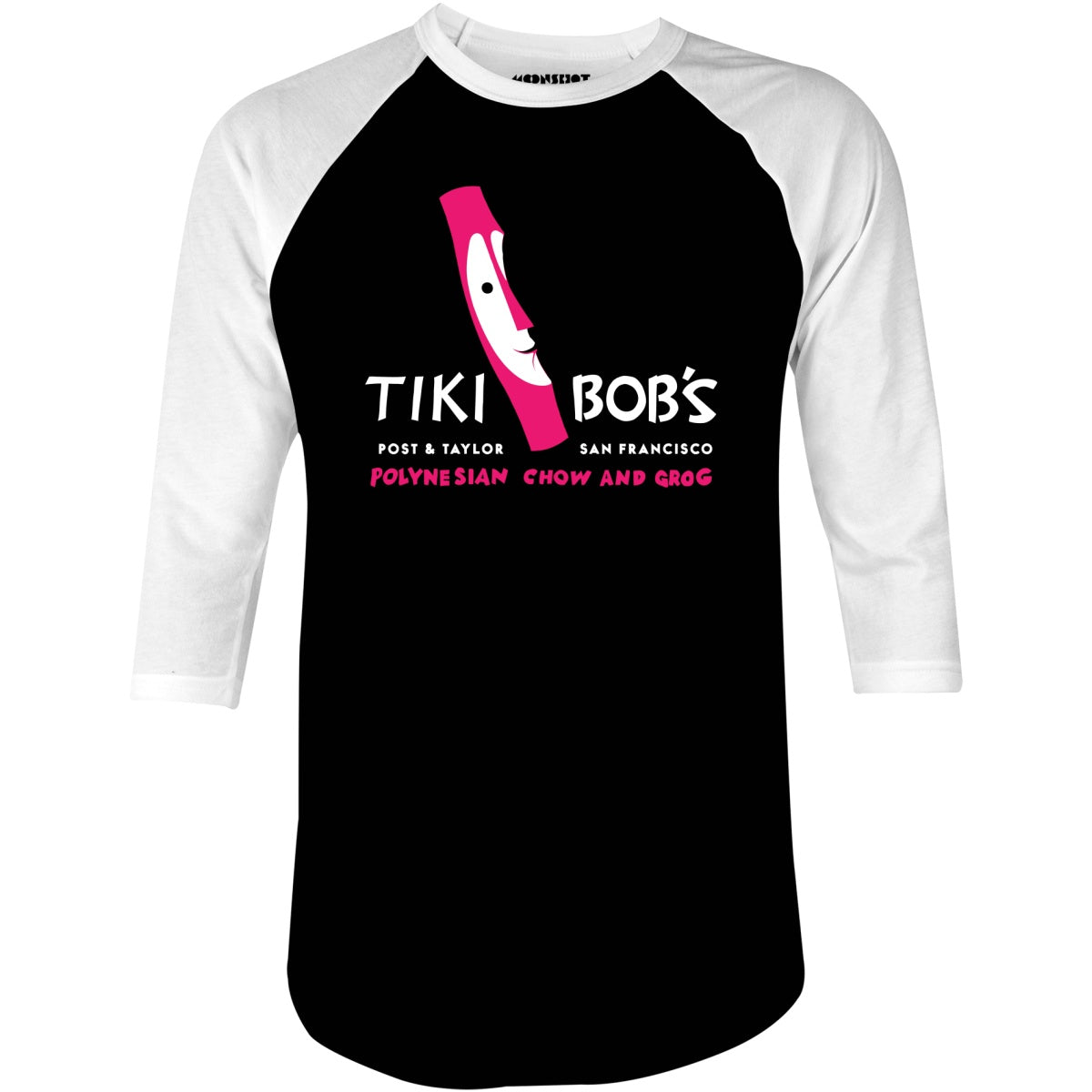 Tiki Bob's - San Francisco, CA - Vintage Tiki Bar - 3/4 Sleeve Raglan T-Shirt