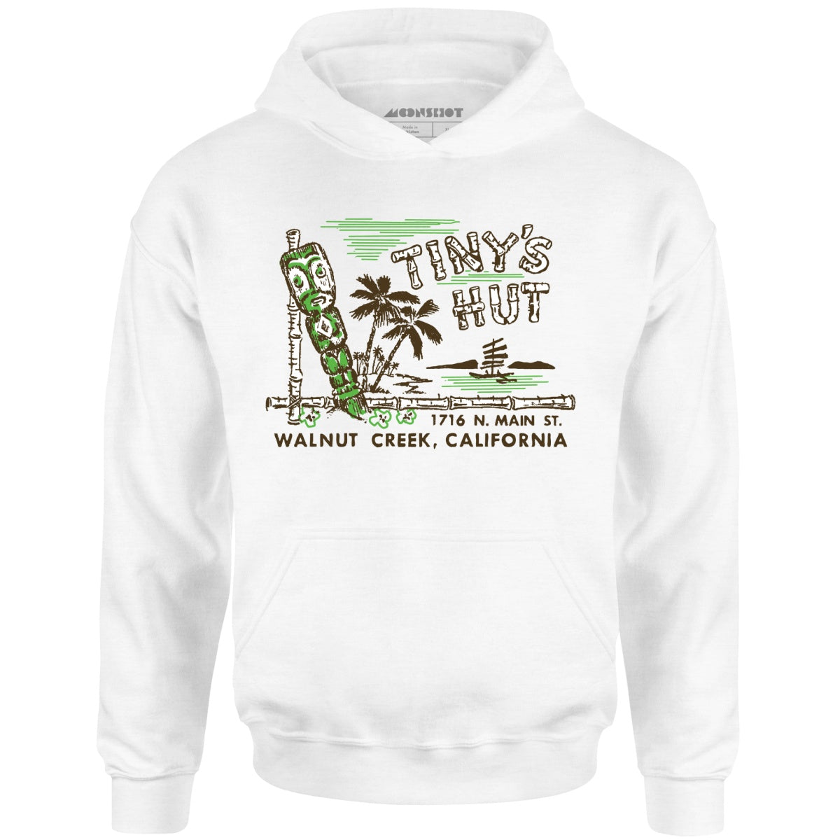 Tiny's Hut - Walnut Creek, CA - Vintage Tiki Bar - Unisex Hoodie