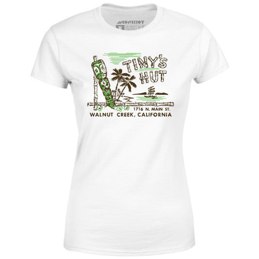 Tiny's Hut - Walnut Creek, CA - Vintage Tiki Bar - Women's T-Shirt