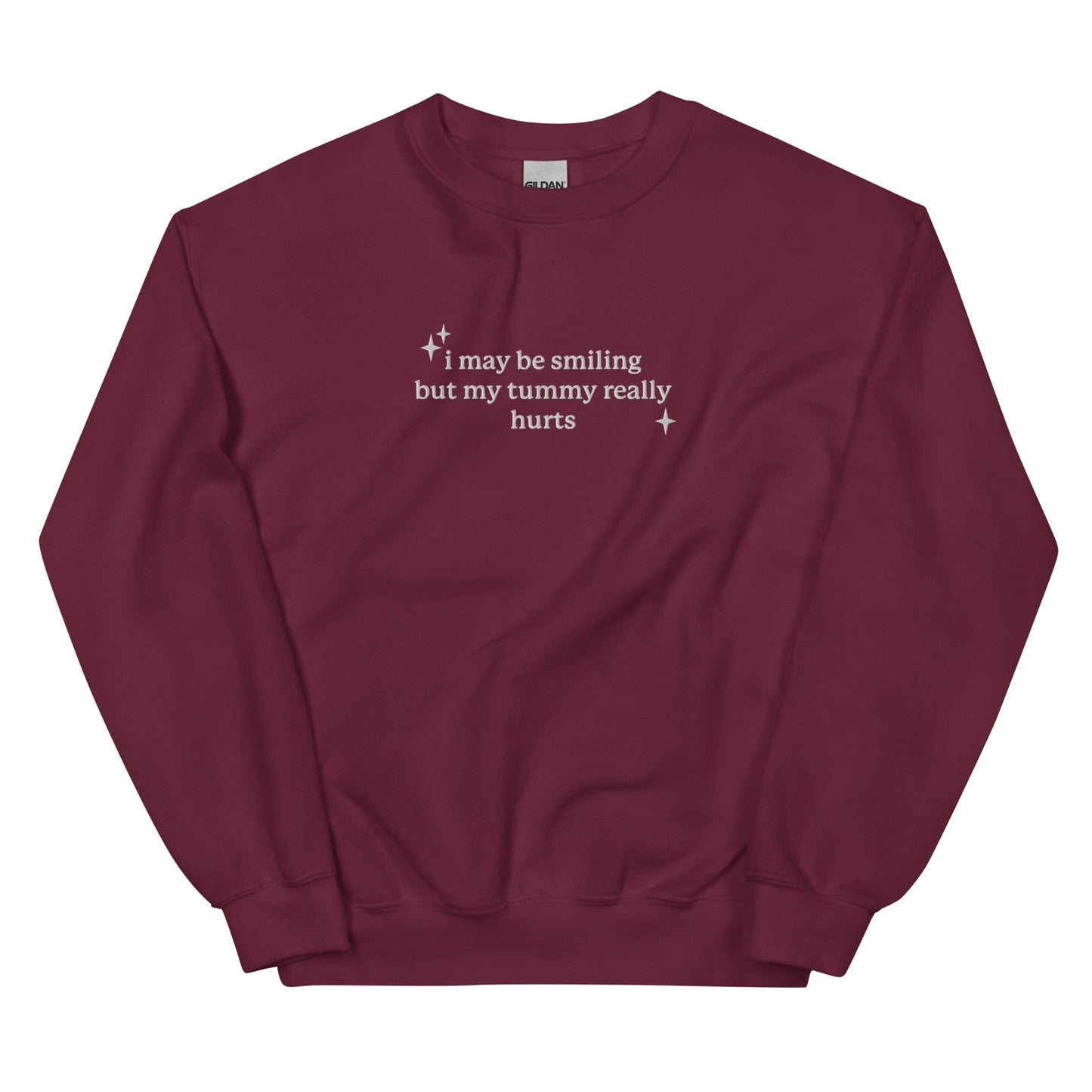 I May Be Smiling Embroidered Unisex Sweatshirt