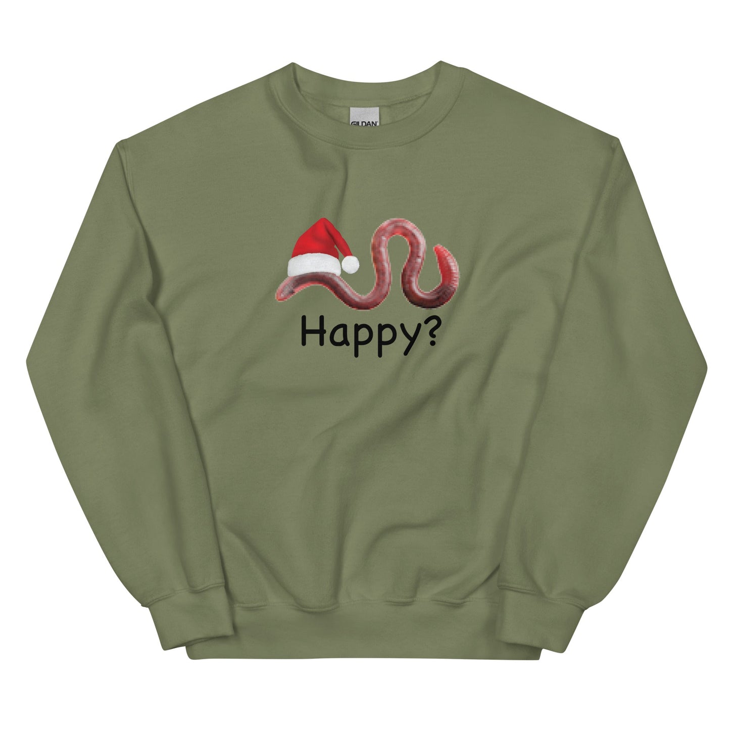 Happy? (Low Res Worm) Unisex Sweatshirt
