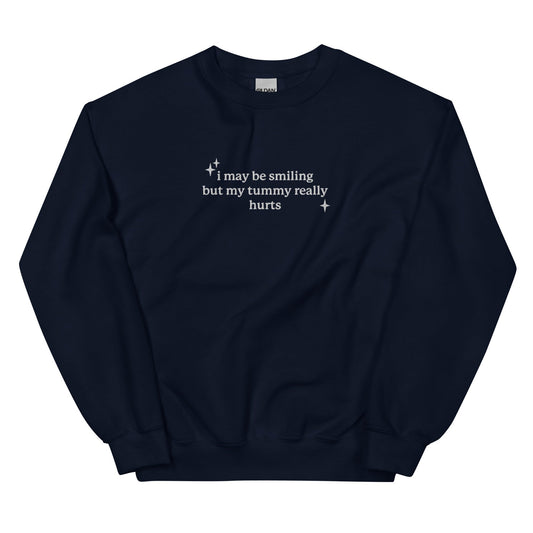 I May Be Smiling Embroidered Unisex Sweatshirt