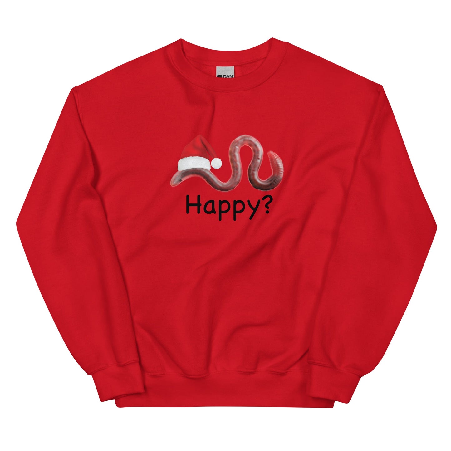 Happy? (Low Res Worm) Unisex Sweatshirt