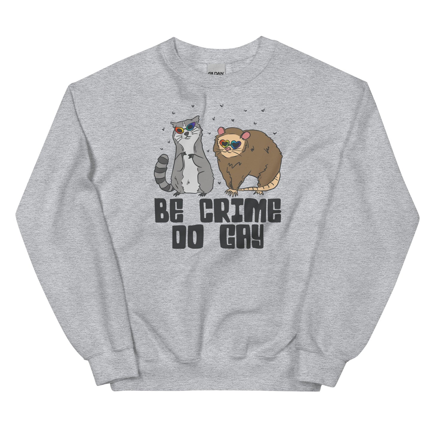 Be Crime Do Gay (Raccoon and Possum) Unisex Sweatshirt