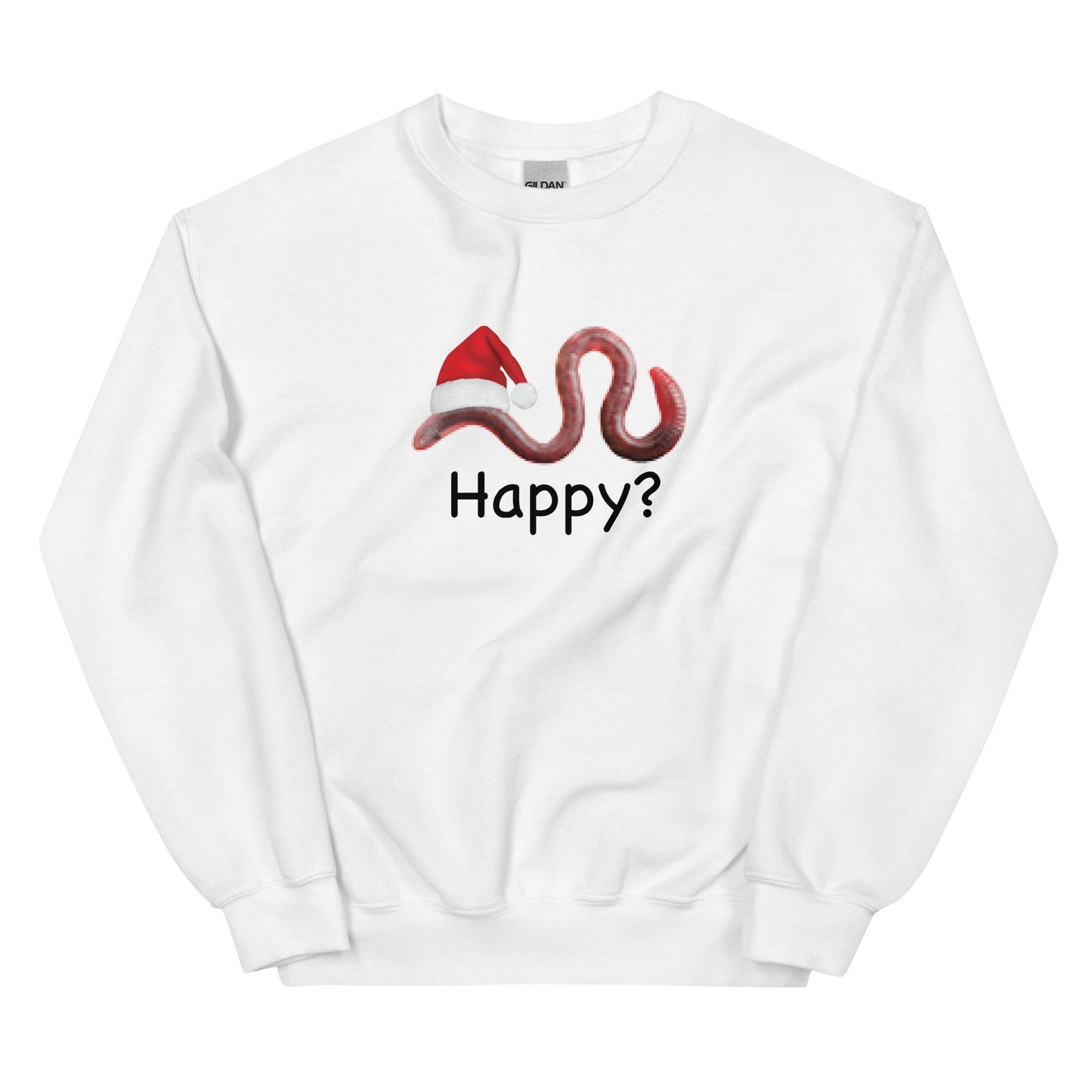 Happy? (Low Res Worm) Unisex Sweatshirt