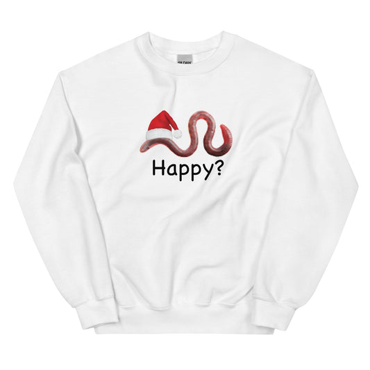 Happy? (Low Res Worm) Unisex Sweatshirt