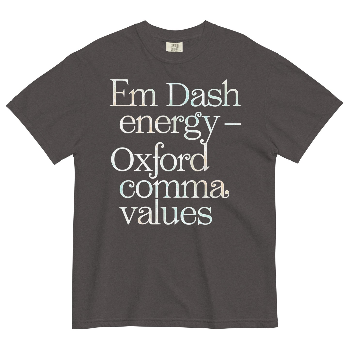 Em Dash Energy Oxford Comma Values Men's Relaxed Fit Tee