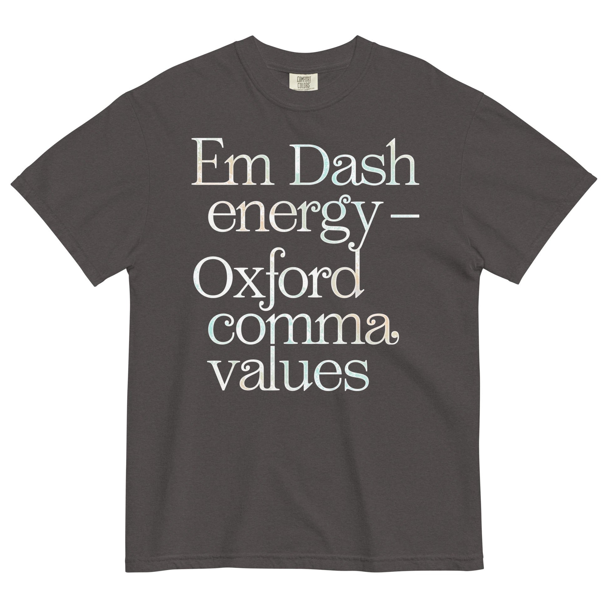 Em Dash Energy Oxford Comma Values Men's Relaxed Fit Tee
