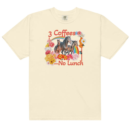 3 Coffees No Lunch Unisex t-shirt