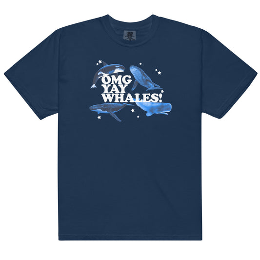 OMG YAY WHALES Unisex t-shirt