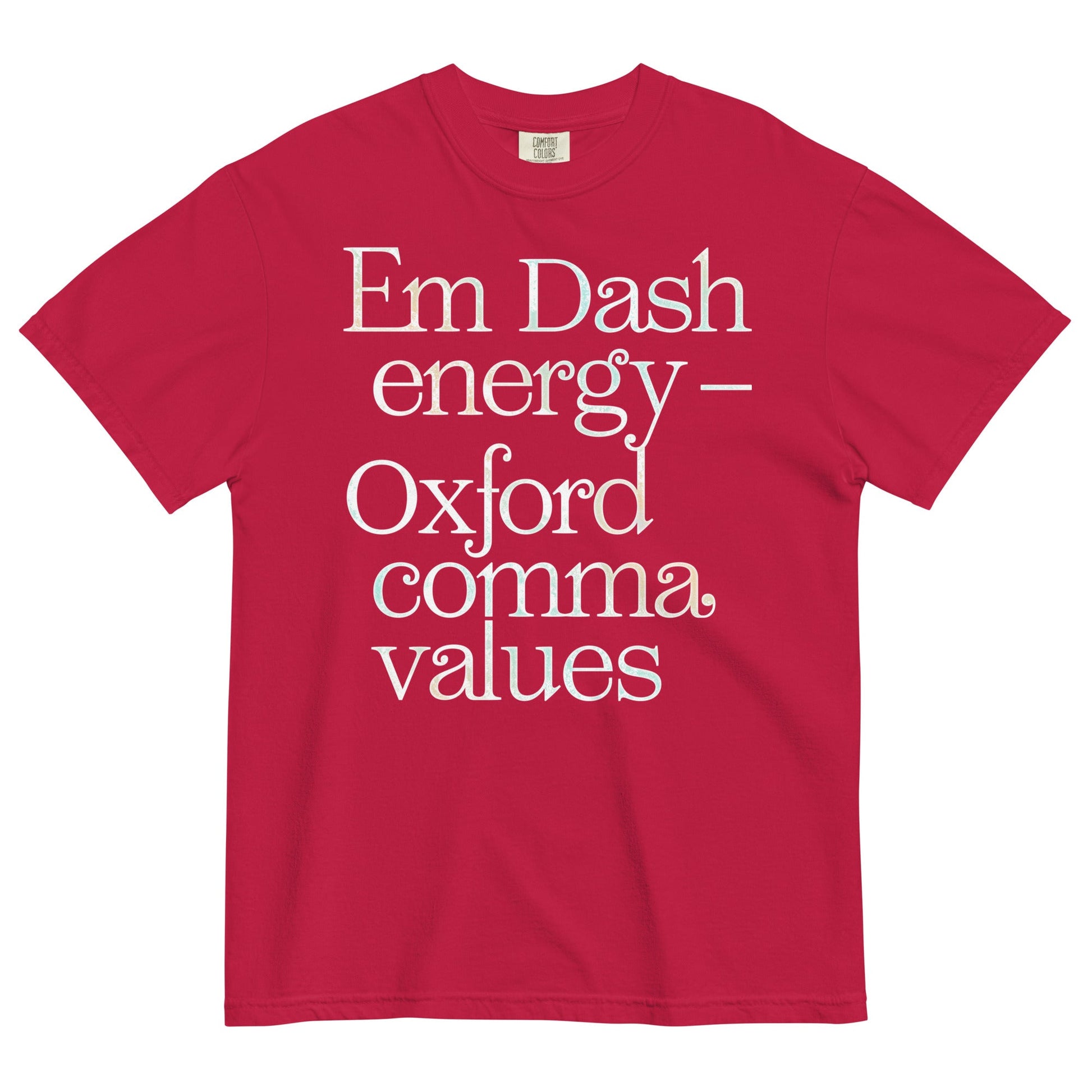 Em Dash Energy Oxford Comma Values Men's Relaxed Fit Tee