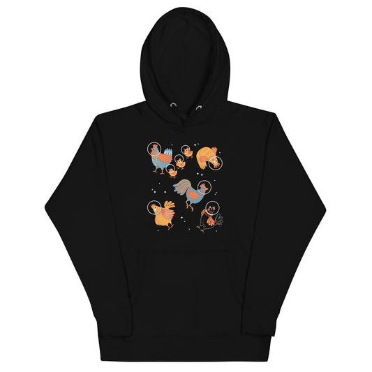 Chickens In Space Unisex Hoodie