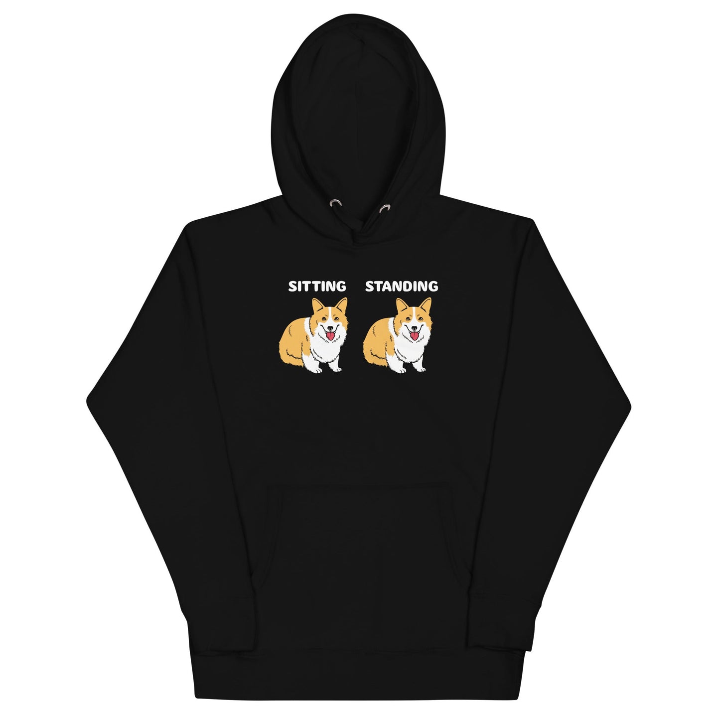 Corgi Sitting And Standing Unisex Hoodie