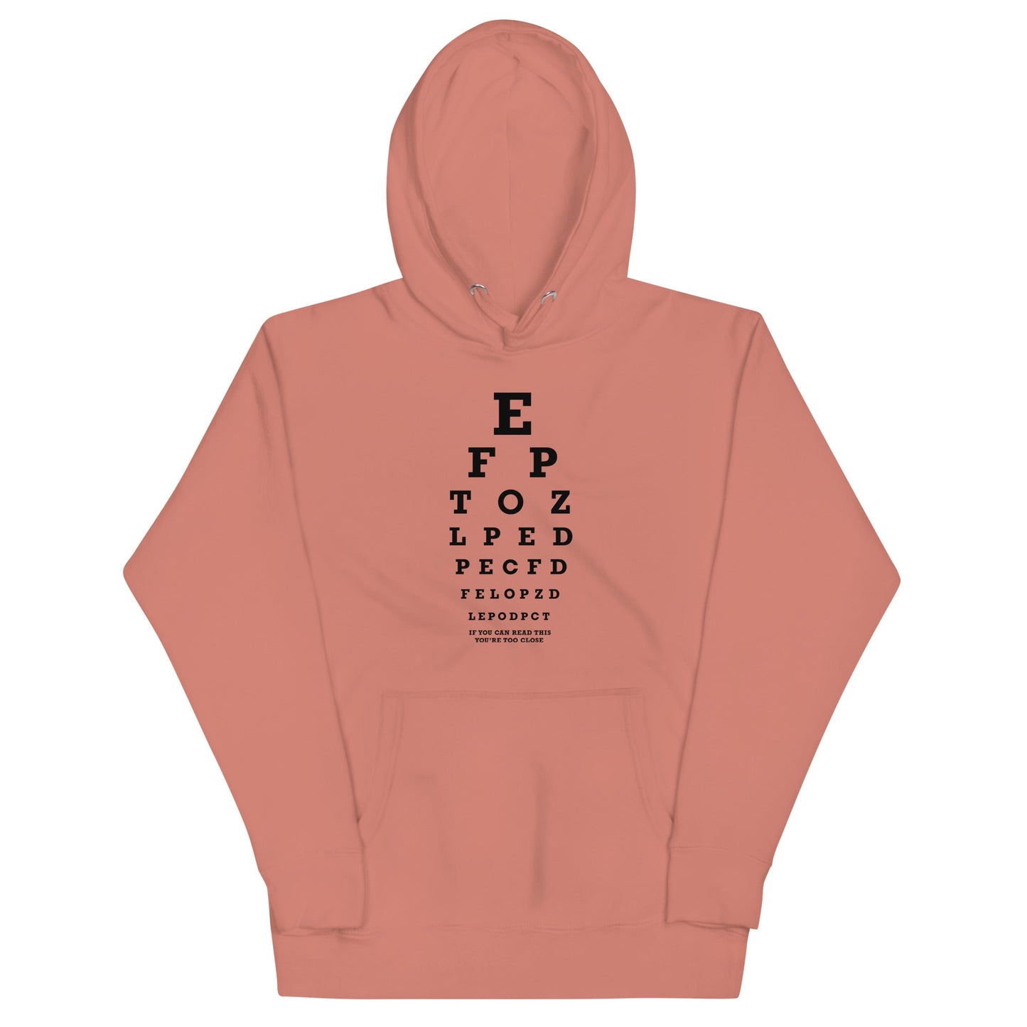 Too Close Eye Chart Unisex Hoodie